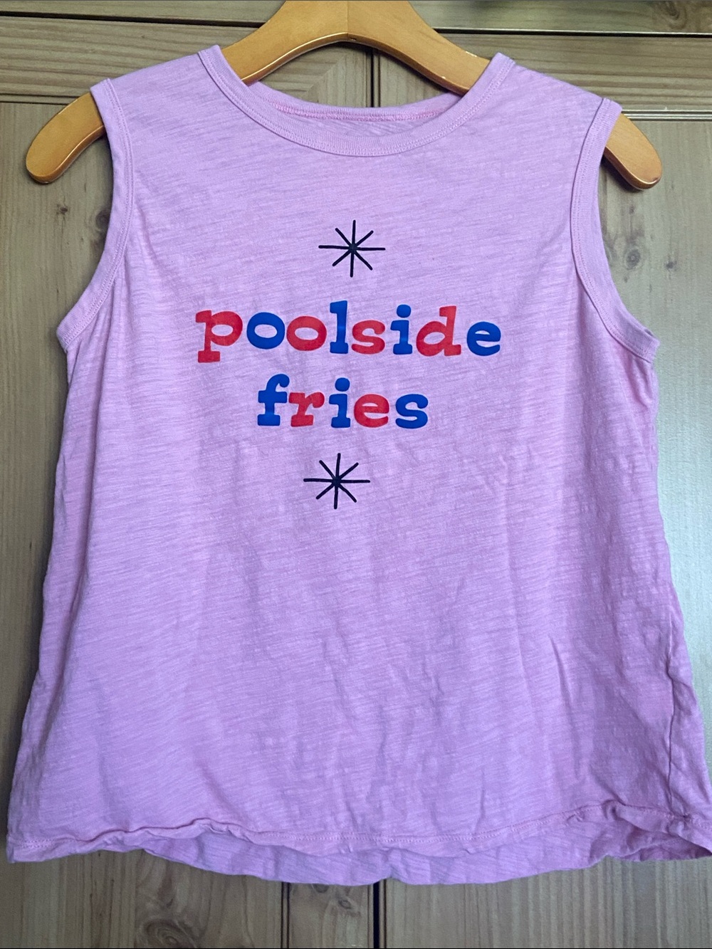 Ban.do Poolside Fries Retro Marfa Style Pink Lavender Tank Top Muscle Tee S